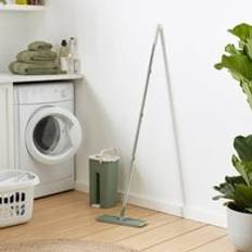 Dunelm Flat Mop and Bucket Sage Green