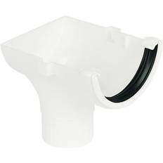 FloPlast White 112mm Half Round Gutter Outlet