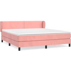 vidaXL Ramsäng Med Madrass Rosa 160x200 cm Kontinentalsäng