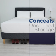Valance Sheets Martex Pleated Bed Skirt 15 Inch Navy Valance Sheet Blue (203.2x)