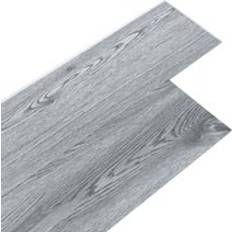 Plastic Flooring Living and Home Grey Wood Grain PVC Self-Adhesive Flooring 21 Pcs