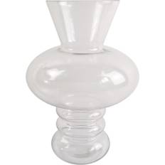 White Vases Leaf Bubble Clear Glass 35 cm Vase