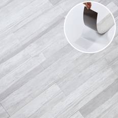 NOVECRAFTO Self Adhesive Floor Planks 7 Pcs Pale Grey