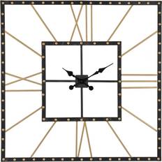 Iron Wall Clocks BigBuy Home Black Golden Iron 80 x 3.5 x 80 cm Wall Clock 80cm