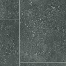 Black Plastic Flooring B&Q Black Modern Tile Effect Anti-Slip Vinyl Flooring 2.5mm Thick