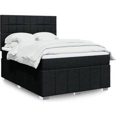 Senge & Madrasser vidaXL Med Madras 160x200 cm Stof Sort Kontinentalseng