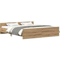 vidaXL Artisan Oak Double Bed Frame 160x200 cm