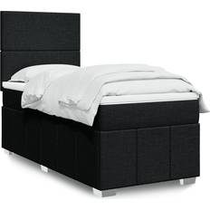 Senge & Madrasser vidaXL Med Madras 90x190 cm Stof Sort Kontinentalseng