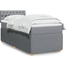 Senge & Madrasser vidaXL Med Madras 90x190 cm Stof Lysegrå Kontinentalseng