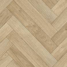 Plastic Flooring on sale B&Q Herringbone Beige Wood Effect Vinyl Flooring 2.8mm Cushion