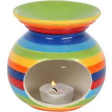 Interior Details Something Different Rainbow Striped Oil Burner 10.5cm x 10.5cm x 10.5cm Candlestick, Candle & Home Fragrance
