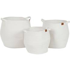 Metal Baskets Home ESPRIT White Modern 3-Piece Set 34 x 34 x 34 cm Basket 32cm 3pcs
