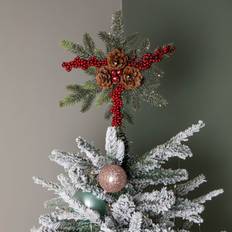 Black Decorations Samuel Alexander 33cm Red Berries and Pine Tree Topper Decoration