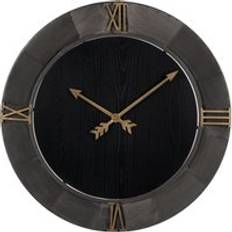 Iron Wall Clocks BigBuy Home Black Golden Iron 80 x 2.5 x 80 cm Wall Clock 80cm