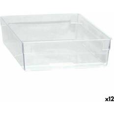 BigBuy Home Modular Transparent Multi-Use Pack of 12 22.5 x 15.5 x 5.3 cm Storage Box