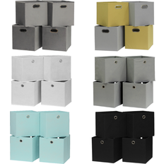 Home Source Folding Aqua Blue Square 4 Pcs Storage Box