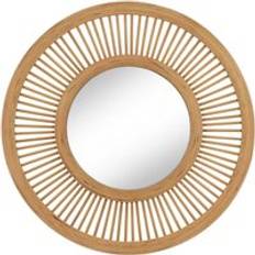 Bamboo Wall Mirrors BigBuy Home Natural 70 x 2.5 x 70 cm Wall Mirror 70cm