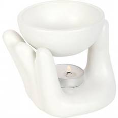 Interior Details Something Different Ceramic Hand Oil Burner White Candlestick, Candle & Home Fragrance