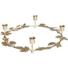 Gold Candle Holders Ivyline Autumn Wreath Centrepiece L30 x W30 x H8 cm Gold Candle Holder