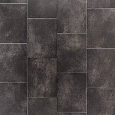 B&Q Black Modern Tile Effect Anti-Slip Vinyl Flooring 2.3mm x 3m