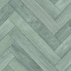 B&Q Grey Wood Effect Herringbone Vinyl Flooring 2.0mm 26'3" x 3M