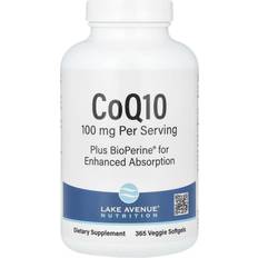 Lake Avenue Nutrition CoQ10 Plus BioPerine 100mg Veggie Softgels 365 pcs