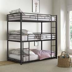 Bunk Beds Furniture of America Black Triple Twin Metal Bunk Bed