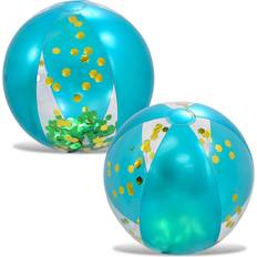 Beach Ball POZA Inflatable Glitter Beach Balls 2 Pack