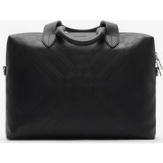 Burberry Mapper Burberry Embossed Check Briefcase - Black
