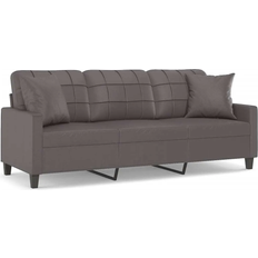 Dkd Home Decor Modern Gray Sofa 198cm 3 Seater