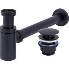 Traps REA Black Waste Bottle Basin Trap Click-Clack Sink Drain