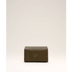 Ami Paris Khaki Leather Voulez-Vous Wallet - Strap Green