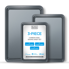 Bakeware Black & Decker 3-Piece Carbon Steel Baking Sheet Set 20.08 In W X 1.38 In H X 12.8 In D Oven Tray