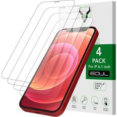 Isoul Tempered Glass HD Film Screen Protector for iPhone 12 Pro 6.1 Inch 4 Pack