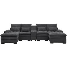 Latitude Run Akeyra Gray Sofa 130.4" 5pcs 4 Seater