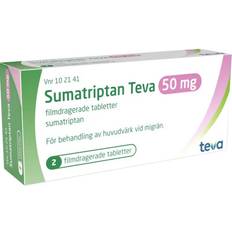 Sumatriptan Teva 50mg 2 st Tablett