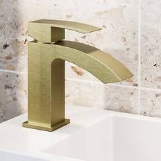 Brass Basin Taps Wave Brushed Mono Basin Mixer Tap Brass