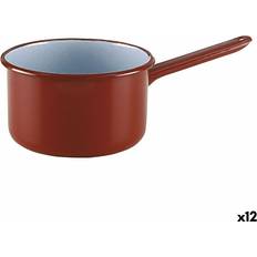 Refurbished Clasico Maroon Emaljesaucepan 14 cm Set of 12