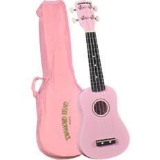 Pink Ukuleles Head Diamond DU-110 Rainbow Soprano Ukulele