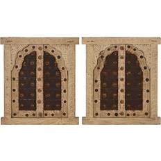 Beige Wall Decor Home ESPRIT Beige Natural Window Decoration 45 x 5 x 51 cm Wall Decor
