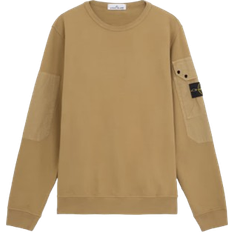 Stone Island Bekleidung reduziert Stone Island 63920 Brushed Organic Cotton Fleece Crewneck Sweatshirt - Biscuit