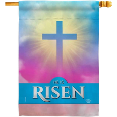 Ornament Collection He is Risen Religious Faith Double Sided Garden Flag 71.1x101.6cm