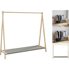 Clothes Racks vidaXL Bamboo with Shelves Clothes Rack
