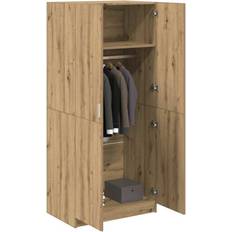 Natural Wardrobes vidaXL Engineered Wood Clothes Organiser Unit Wardrobe 80x180cm