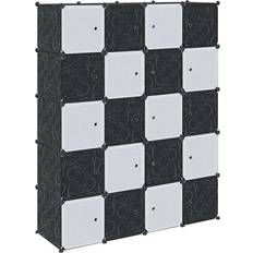 White Shelving Systems vidaXL Storage Cube Organiser 20 Cubes and Hanging Rods Shelving System