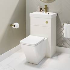 500mm White Cloakroom Toilet and Sink Unit