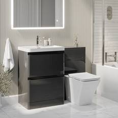 Pendle Dark Grey Toilet and Sink Unit 1100mm