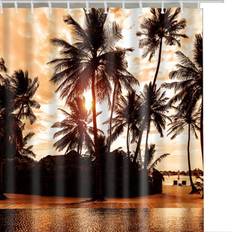HOD Health & Home Palm Printed Waterproof Bath Shower Curtain L Pack of 1
