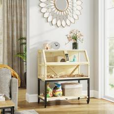 Pawhut Wooden Hamster Cage with Storage Shelf 87 x 43 x 101 cm