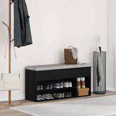 vidaXL Skobenk Svart Eik 102 x 30.5 x 45 cm Skohylle